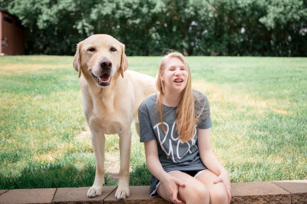 Ruby and her service dog Charlie