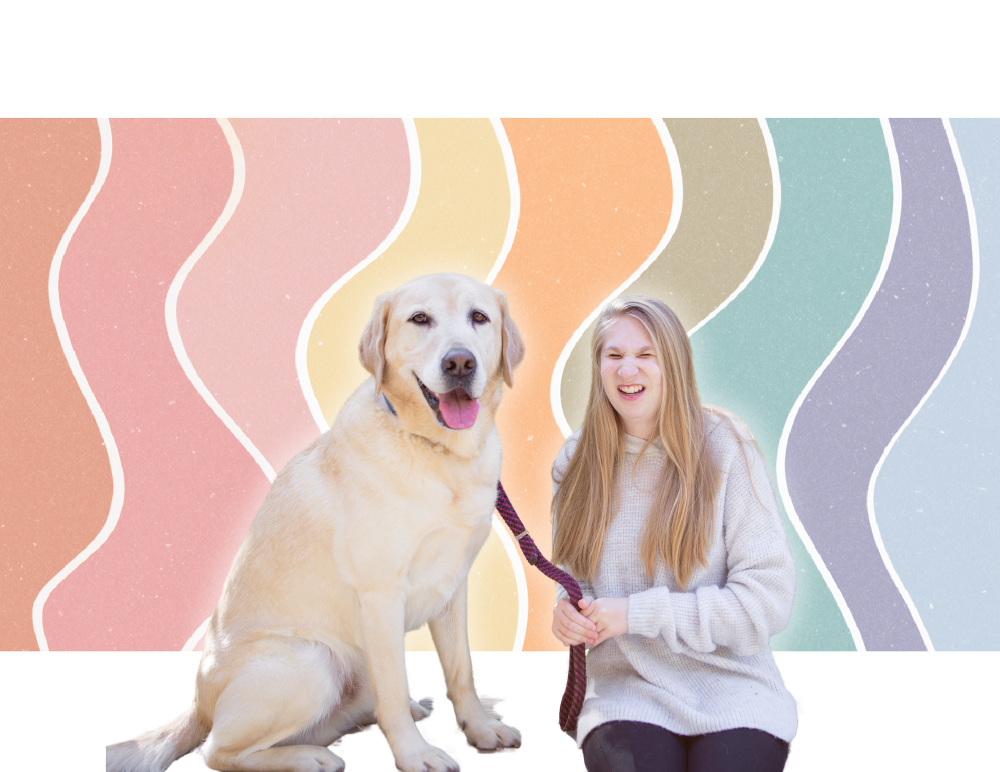Ruby and Charlie with a groovy background